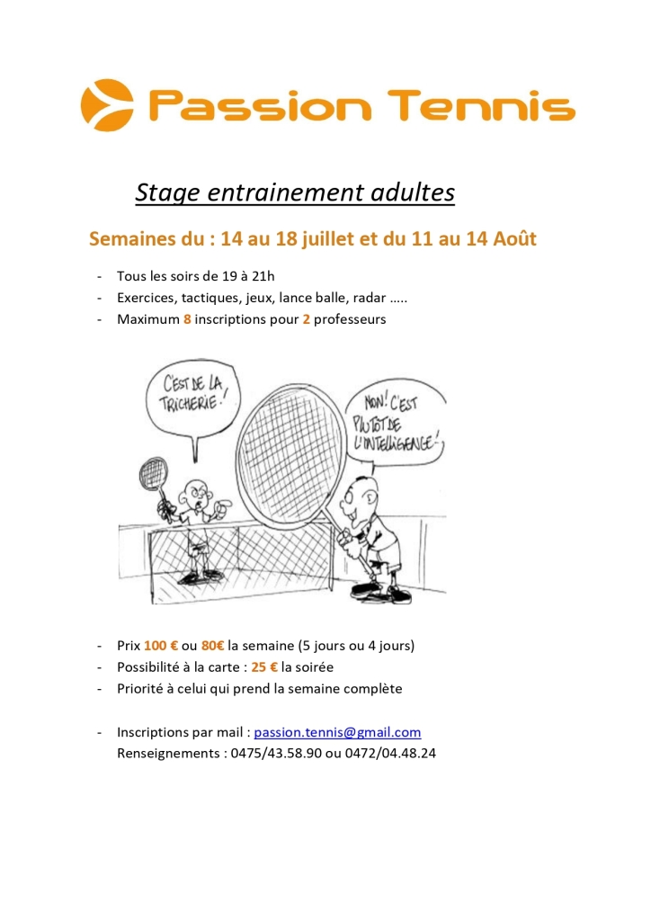 Affiche Stages adultes 2025
